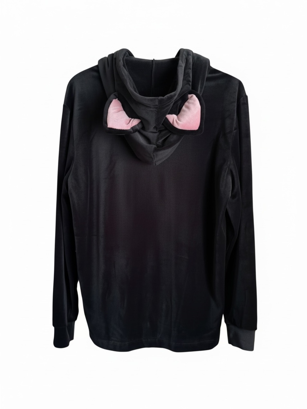 BloomChic Velvet Velour Cat Ear Hoodie with Pink Ears, Size 14-16